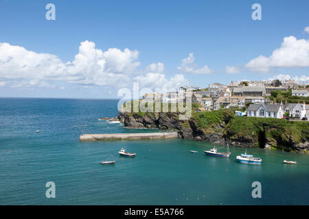 The harbour at Port Isaac in North Cornwall known around the world as Port Wenn the home of Doc Martin on ITV with Martin Clunes Stock Photo