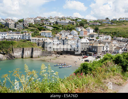 The harbour at Port Isaac in North Cornwall known around the world as Port Wenn the home of Doc Martin on ITV with Martin Clunes Stock Photo