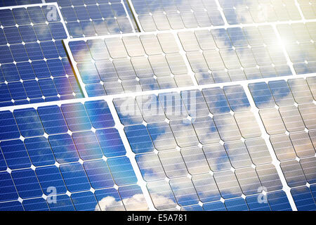 Renewable energy, illustration of a solar cell panels Stock Photo