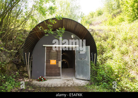 Mauthausen,Austria-May 10,2014:the Gusen tunnel are a secret tunnels near the concentration camp of mauthausen used by nazist to Stock Photo