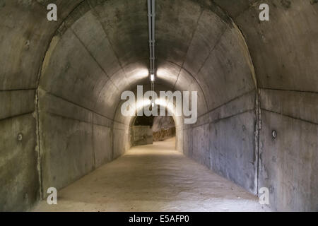 Mauthausen,Austria-May 10,2014:the Gusen tunnel are a serie of secret tunnels near the concentration camp of mauthausen used by Stock Photo