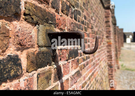 Iron hook in the outer wall of the Gunpowder magazine, Tilbury Fort, Essex, England, UK. Stock Photo