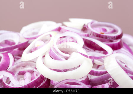 red and white onion rings. Stock Photo