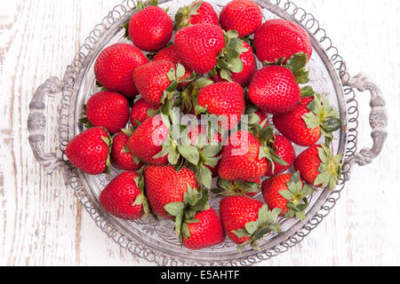 strawberries in the old vintage bowl