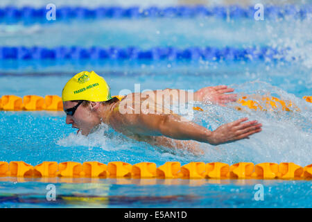 Glasgow, Scotland. 25th July, 2014. Glasgow 2014 Commonwealth Games Day 2. Aquatics, Swimming. Thomas Fraser-Holmes of Australia in action during Heat 2 of the Mens 400m Indivisual Medley. Credit:  Action Plus Sports/Alamy Live News Stock Photo