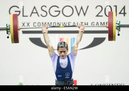 Glasgow, Scotland. 25th July, 2014. Glasgow Commonwealth Games. Women's 53kg Final. Santoshi Singh of IND who came 3rd during a lift Credit:  Action Plus Sports/Alamy Live News Stock Photo