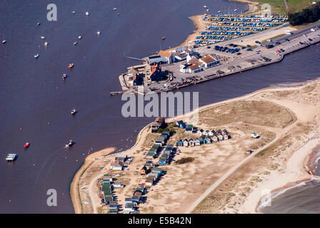 Aerial view of Hengisbury Head and Mudeford Quay Stock Photo