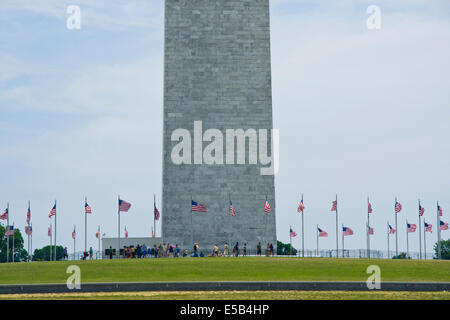 Washington Monument, started 1848, completed 1884. World's tallest stone structure (555feet/ 169metres). Washington DC. Stock Photo