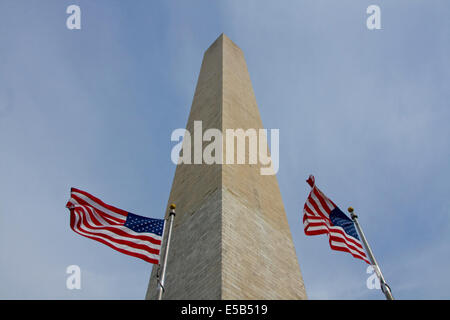 Washington Monument, started 1848, completed 1884. World's tallest stone structure (555feet/ 169metres). Washington DC. Stock Photo