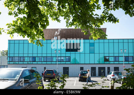 The glass fronted facade of the 'G Live' Centre in Guildford. Stock Photo