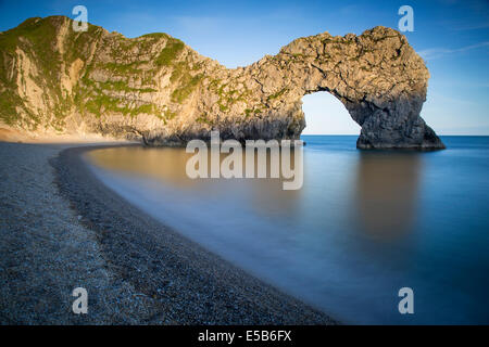 Evening at Durdle Door along the Jurassic Coast, Dorset, England Stock Photo