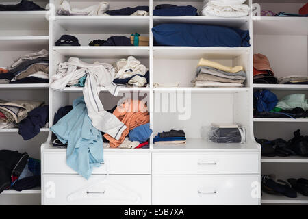 All White Showcase Built-in Closet  USA Stock Photo