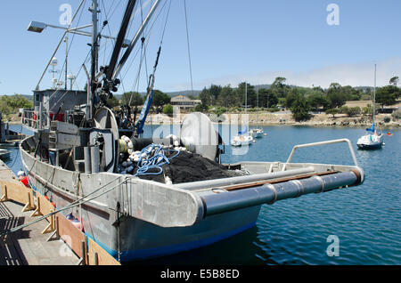 Ocean Angel V an ocean-going fishing boat purse seiner at dock in Monterey California Stock Photo