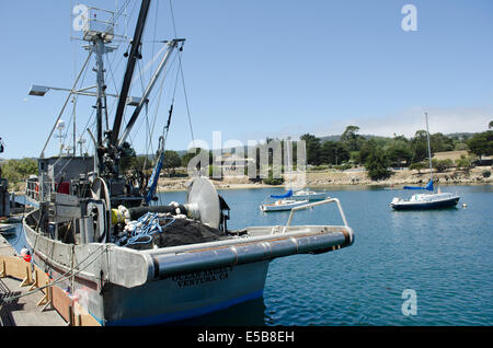 Ocean Angel V a purse seiner ocean-going fishing boat at dock in Monterey California Stock Photo