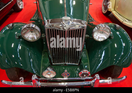 The front of a 1953 MG TD at an historical car show. Stock Photo