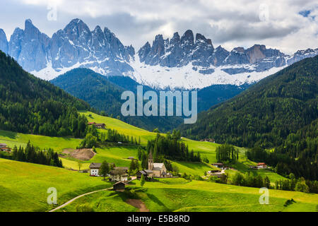 The Odle mountain peaks and the church of Santa Maddalena are the symbols of the Val di Funes