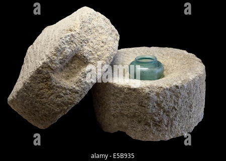 A funeral urn - in charge of receiving mortal remains - found in the Gallo-Roman grave of Fomperron (Deux-Sèvres - France). Stock Photo