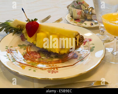 Formal Breakfast Table Setting Stock Photo