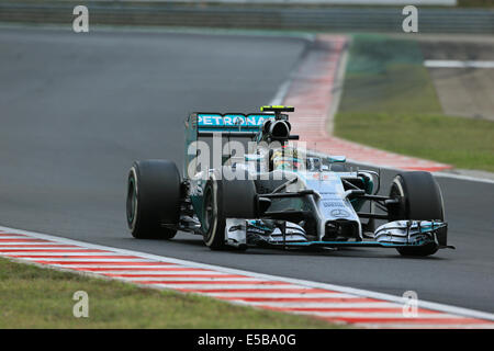 Budapest, Hungary. 26th July, 2014. Hungaroring track qualification day. Nico Rosberg takes his Mercedes AMG Petronas F1 W05 to pole ahead of tomorrows race Credit:  Action Plus Sports/Alamy Live News Stock Photo
