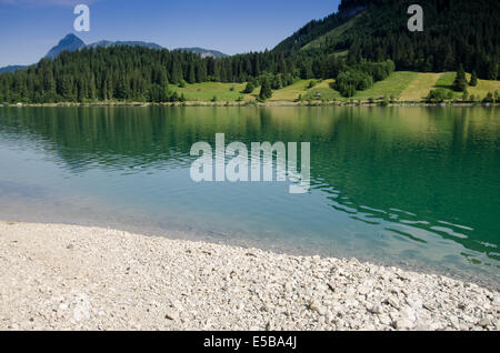 Lake Haldensee in Tirol Austria with turquoise water Stock Photo