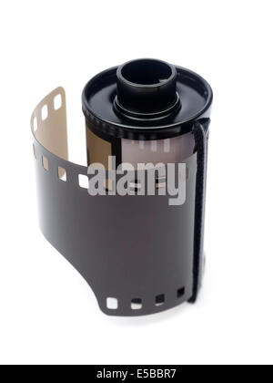 Black plastic film roll case isolated on white Stock Photo - Alamy