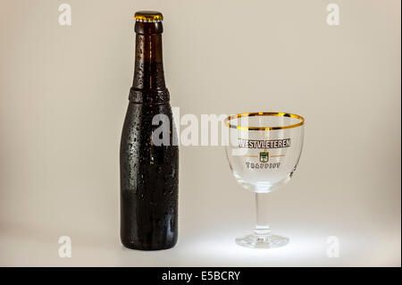 Trappist Westvleteren 12° / 10.2% ABV, best beer in the world, brewed in the Sint-Sixtusabdij / Abbey of Saint Sixtus, Belgium Stock Photo