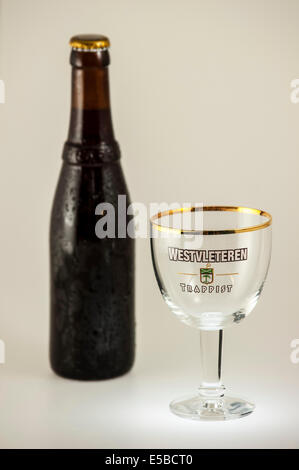 Trappist Westvleteren 12° / 10.2% ABV, best beer in the world, brewed in the Sint-Sixtusabdij / Abbey of Saint Sixtus, Belgium Stock Photo