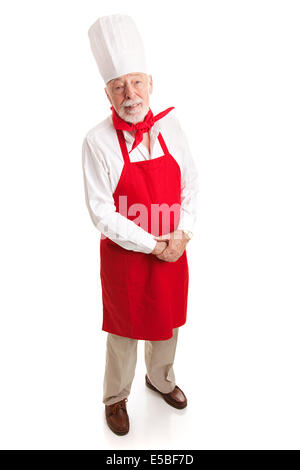 Chef isolated on white, full body view. Stock Photo