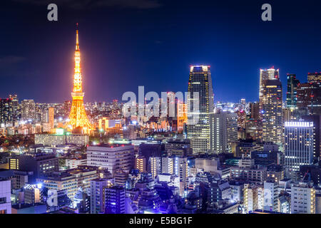 Tokyo, Japan skyline at night.