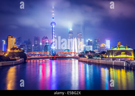 Shanghai, China view of the financial district.