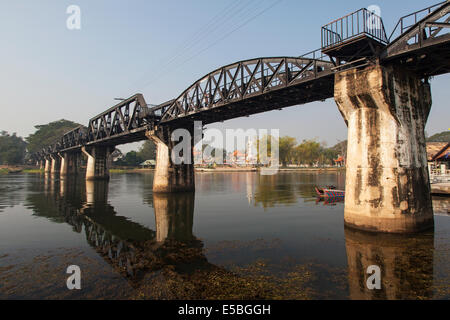 The Bridge on the River Kwai, Kanchanaburi, Thailand Stock Photo