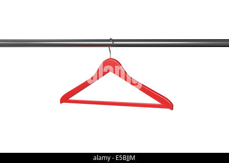 3d render of red clothe hanger isolated on white background Stock Photo