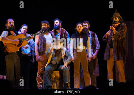 Piedmont, Province Of Turin, Italy. 25th July, 2014. Grugliasco Le Serre Performance 'Timber' By Canadian Company Cirque Alfonse Credit:  Realy Easy Star/Alamy Live News Stock Photo