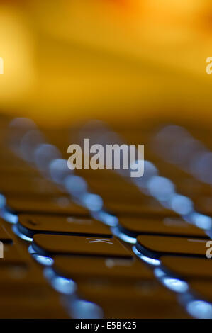 Close up of backlit keyboard Stock Photo