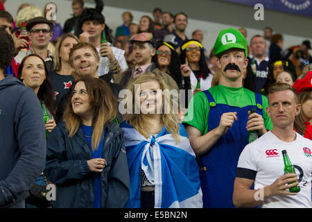 Glasgow, Scotland. 26th July, 2014. Glasgow Commonwealth Games. Fans watching the games in the Rugby 7's from Ibrox Stadium. Credit:  Action Plus Sports/Alamy Live News Stock Photo