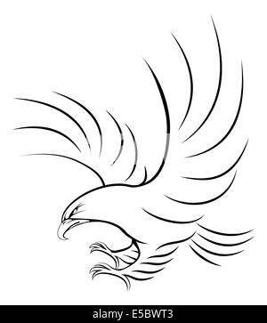 Stylised eagle illustration of an eagle swooping in for the kill Stock Photo