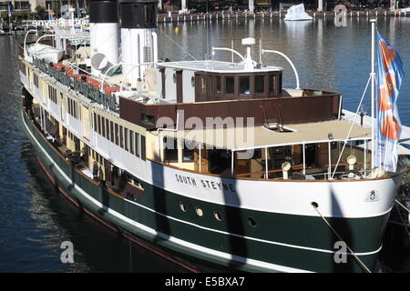 South Steyne floating restaurant in Darling harbour,Sydney,australia. this boat was built in 1938 and was the Manly ferry Stock Photo