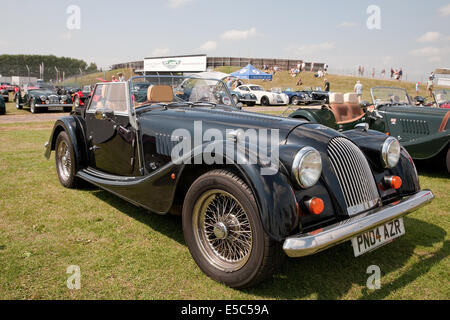 Black Morgan built in 2004 car on show at  Silverstone Classic car Day Stock Photo