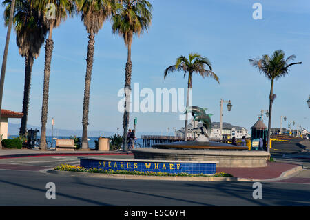 View of Stearns Wharf in Santa Barbara, California Stock Photo