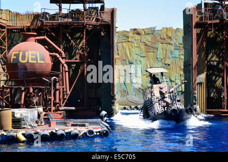 The Waterworld show at Universal Studios in Los Angeles, California. Stock Photo