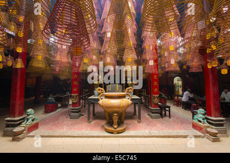 Cantonese Congregation Pagoda with spiral incense in Can Tho Vietnam Stock Photo