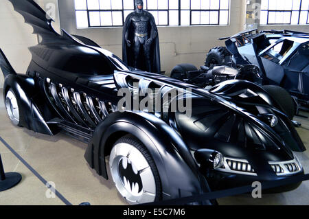 Car from the Batman film franchise at the Warner Bros Studio in Burbank, Los Angeles. Stock Photo