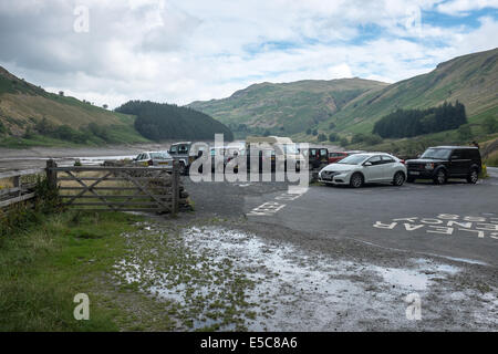 Car park at Haweswater reservoir, Cumbria, UK Stock Photo