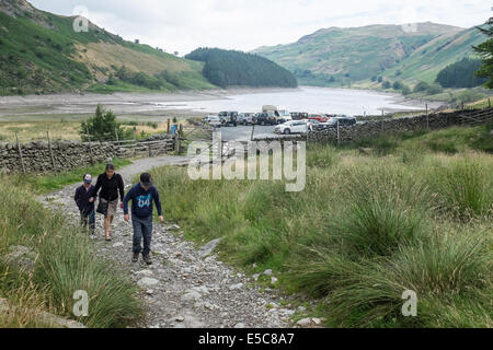 Car park at Haweswater reservoir, Cumbria, UK Stock Photo