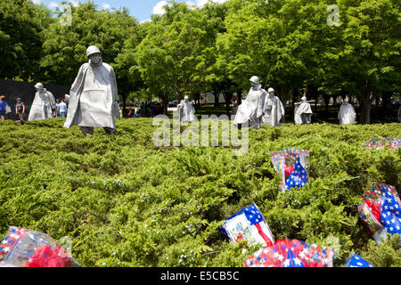 WASHINGTON D.C. - MAY 25 2014: Sculptures at Korean war veterans memorial in Washington DC. The memorial was dedicated July 27, Stock Photo