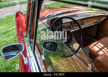 Warsaw, Poland. 27th July, 2014. Interior of Mercedes-Benz W111 220 S during mercedes vintage cars show in Mercedes Station bar in Warsaw, Poland Credit:  kpzfoto/Alamy Live News Stock Photo