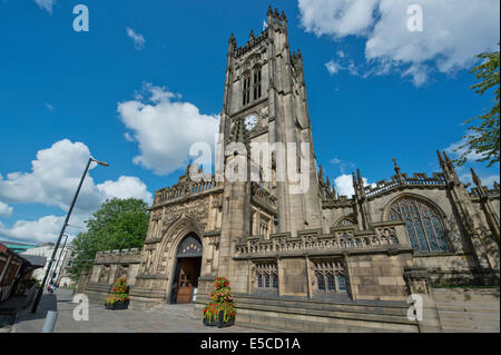 Manchester Cathedral or the Cathedral and Collegiate Church of St Mary, St Denys and St George located on Victoria Street. Stock Photo