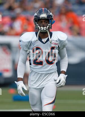 Denver Broncos free safety Rahim Moore (26) intercepts a ball