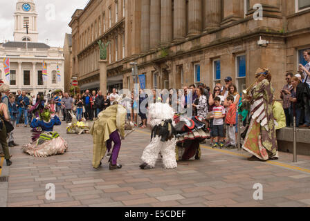 Theatrical performance at the Merchant city festival in Glasgow on 27 July 2014 taking place during the Commonwealth Games Stock Photo