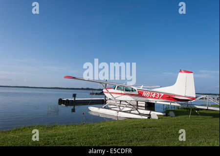 Seaplane on Lake Dora in Mount Dora, Florida USA Stock Photo